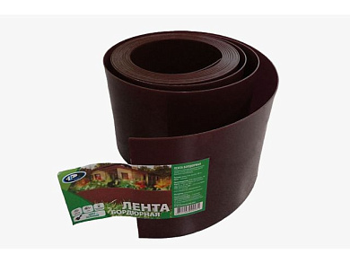 Лента бордюрная 25 см, цвет- коричневый, рулон, 10м садовая/газонная ПластЛайн 4812203000086
