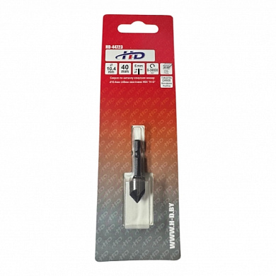 Сверло по металлу конусное зенкер d10.4 мм L40 мм хвостовик HEX H-D HD-44723