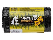 Мешки для мусора, 30 л, 50 шт, "Е-", черные, 48х57,5 см/ 5,6 мкм РОМАШКА ЕЛР30-50/20