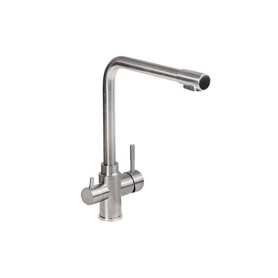 Смеситель для кухни двухрычажный, HDF-8201, сатин, AKS 117677