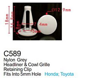 Клипса для крепления внутренней обшивки а/м Тойота пластиковая, 100 шт Forsage C0589(Toyota)