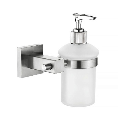 Дозатор жидкого мыла, нержавеющая сталь SUS 304 + стекло, сатин Ledeme L71827