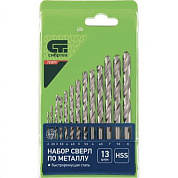Набор сверл по металлу, 2-8 мм, (через 0,5 мм), HSS, 13 шт, цилиндрический хвостовик Сибртех 723877