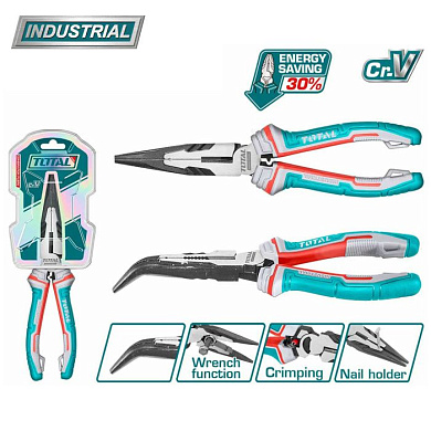 Длинногубцы изогнутые 160 мм TOTAL THT24616S