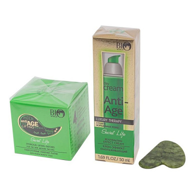 Набор косметики, LUXURY THERAPY Крем-эффект омолаживающий, 50 мл+Гидрогелевые лифтинг-патчи для кожи вокруг глаз, 60 шт +скребок гуаша Bio World BW-7