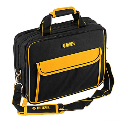 Сумка для инструмента, 400х170х300 мм, 3 отделения, 28 карманов, наплечный ремень Denzel 90295