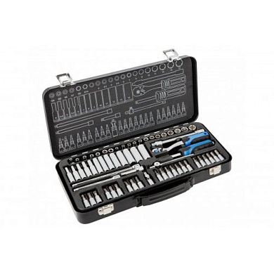 Набор инструмента 1/4" 63 пр. 6-гр CrV Hoegert HT1R486