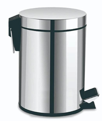 Ведро для мусора с педалью на 5 литра, сталь + пластик, хром Ledeme L702