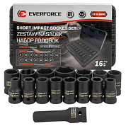 Набор головок ударных 8-27 мм 1/2'' 6-гр 16 пр EVERFORCE EF-4179-5MPB