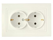 Розетка 2-ая (скрытая, с/з) бежевая, Уют, Bylectrica РС16-348беж