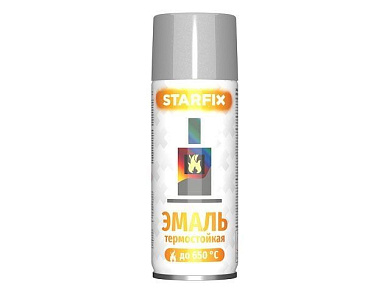 Краска-эмаль аэроз. термостойкая силиконовая серебристый Starfix 520мл SM-39874-1