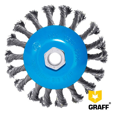 Щётка по металлу 115 мм М14 дисковая жгутовая GRAF 30311514