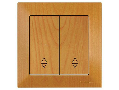 Выключатель проходной 2-клав., скрытый, пруж. зажим, дуб, DARIA, 10 A, 250 V, IP 20, Mutlusan 21204040158