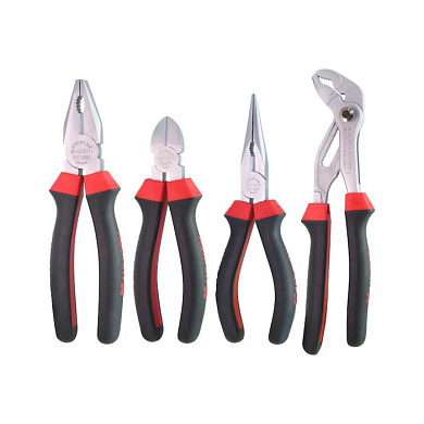 Набор цангового инструмента, 4шт. (плоскогубцы 200 мм, длинногубцы 160 мм, бокорезы 160 мм, трубный клю WÜRTH 5772101104