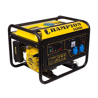 Генератор бензиновый, 4-х такт.,208 см.куб., 2,3/2,5 кВт.,6 л.с., IP23, 96 дБа,бак 15л. Champion GG3000