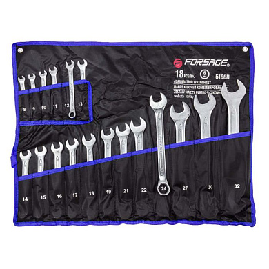 Набор ключей комбинированных 6 гр. 18 пр. 8-32 мм Forsage F-5186H