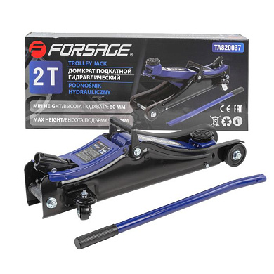 Домкрат подкатной гидравлический 2 т, низкопрофильный, 80-380 мм Forsage F-TA820037