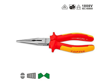 Тонкогубцы 200 мм диэлектрические 1000V Toptul DGCB2208