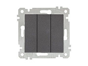 Выключатель 3-клав., скрытый, без рамки, винт. зажим, дымчатый, RITA, 10 A, 250 V, IP 20, Mutlusan 22004090295