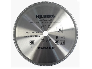Диск пильный 305x25,4 мм 72 зуб.по металлу HILBERG HF305