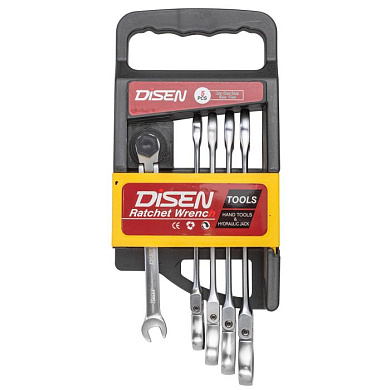 Набор ключей трещоточных с шарниром 8-14 мм, 5 пр. DISEN DSD1501F