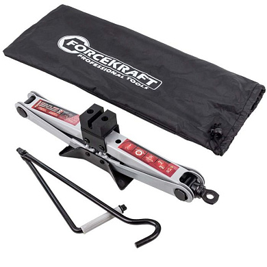 Домкрат механический ''ромб'' 2 т, 115-400 мм, L-420 мм в водоотталкивающем чехле ForceKraft FK-10152D