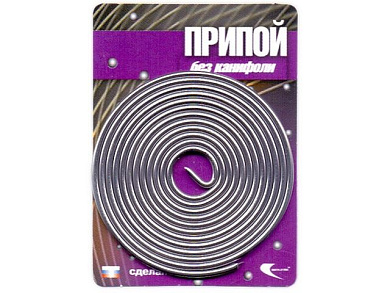 Припой ПОС-61 проволока, спираль ф1,5 мм, без канифоли, 1 м., Векта 30324