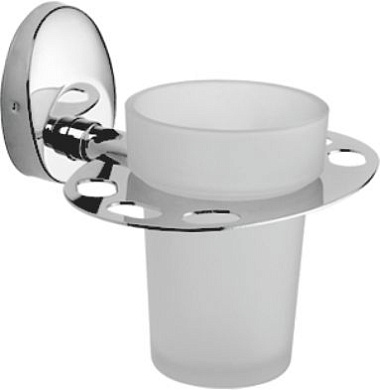 Стакан для зубной щетки, сталь + стекло, хром Ledeme L3306-1
