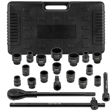 Набор головок ударных 21 пр. 3/4'' 12-гр 17-50 мм ForceKraft FK-6213-9MPB