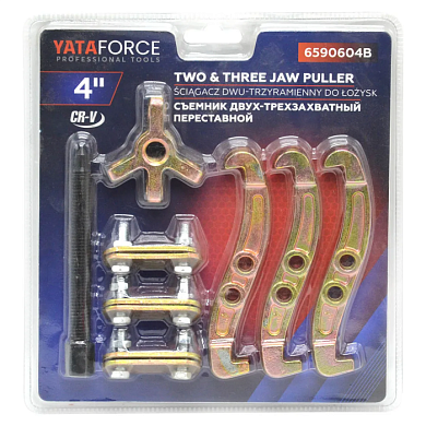 Съемник двух-трехзахватный переставной 4'' YATAFORCE YF-6590604B