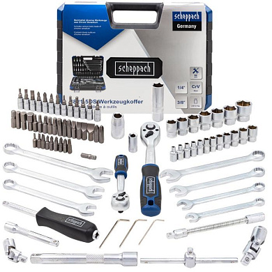 Набор инструментов 1/4''&3/8'', 82 пр. 6-гр Scheppach Sch-4821-5DS