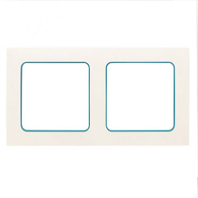 Стокгольм Рамка 2-местная белая с линией цвета синий EKF PROxima EXM-G-305-30