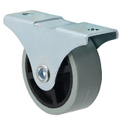 Ролик меб. d40 h43 прямоходящий с рез.ободом, серый AKS 45925