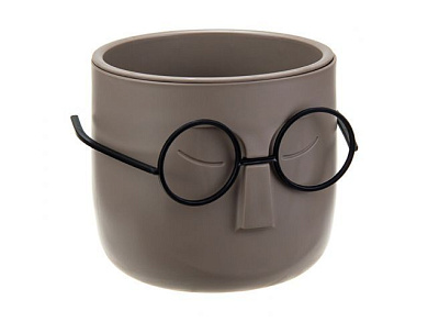 Кашпо СТИВ D115 мм со вставкой, серый IDEA М3079