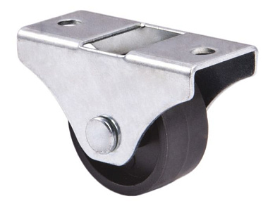 Ролик меб. d25 h28 прямоходящий, черный AKS 22614