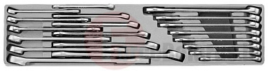 Набор комбинированных ключей 8-24 мм и дюймовых 5/16''-3/4'' в ложементе 20 пр. Force C5206