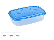 Контейнер пласт.прямоуг. 1.0 л, с крышкой, Frigo Plus, 210x135x50, цвета в ассортимент DRINA 10317