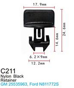 Клипса для крепления внутренней обшивки а/м GM пластиковая, 100 шт Forsage C0211(GM)
