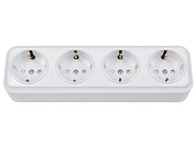 Розетка 4-ая (открытая, с/з, з/ш) белая, Вариант, Bylectrica РА16-0186