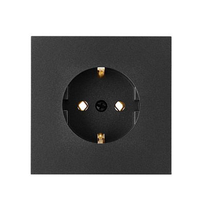 Розетка 1-ая (скрытая с/з) графит Carre Bylectrica РС16-1602 графит