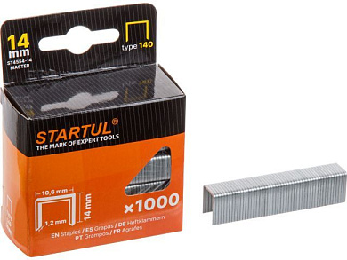 Скобы 14 мм тип 140, 1000 шт STARTUL MASTER ST4554-14
