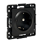 Стокгольм Механизм Розетки 1-местной с/з 16А в/к черный с защ, штор, EKF PROxima EZR16-028-20