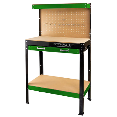 Верстак металлический 800х400х1400 мм с 10 крючками RockForce RF-WT00301