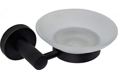 Мыльница, нержавеющая сталь SUS 304 + стекло, черный Ledeme L71702B