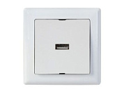Розетка 1-ая USB, скрытая, горизонт., белая, DARIA, USB-зарядка, 5V-2.1A, Mutlusan 21204480101