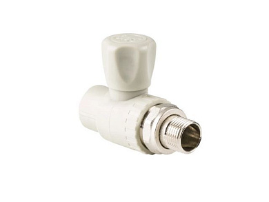 Кран шар. ПП для радиатора 25х3/4" прямой, сер. РТП РосТурПласт 27863