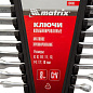 Набор ключей комбинированных, 6-19 мм, 8 шт., CrV, матовый хром Matrix 15408