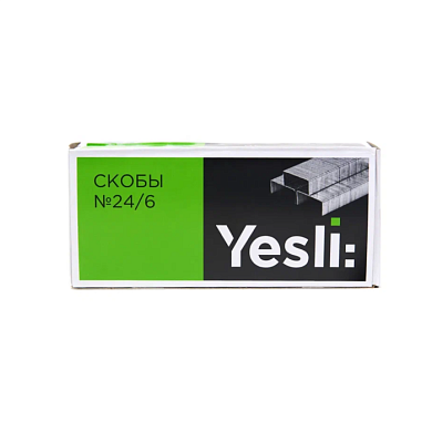 Скоба "Yesli:",  24/6, 10000 шт, металлик