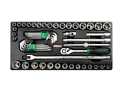 Набор головок с принадлежностями 57 пр. в ложементе Toptul GZC-5702