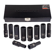 Набор головок ударных глубоких 10пр. 1/2'' 6-гр., 10-24 мм ForceKraft FK-4107-5MPB